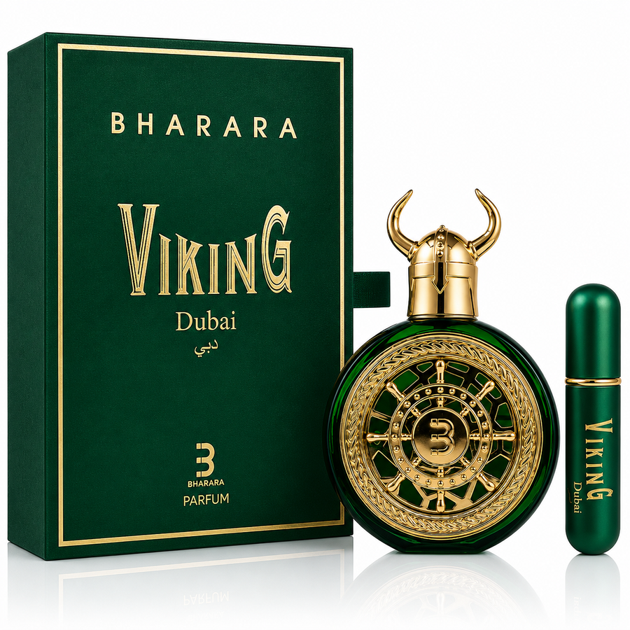 Bharara Viking Dubai Parfum – 100ml / 3.4 Fl. Oz. Luxury Men’s Fragrance with Travel Atomizer