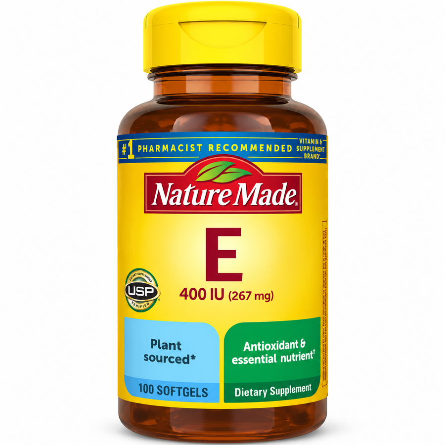 Natural Vitamin E d-Alpha 400 IU (267mg) Supplement – 100 Softgels